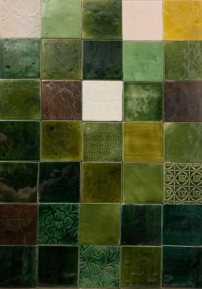 Green tile mosaic